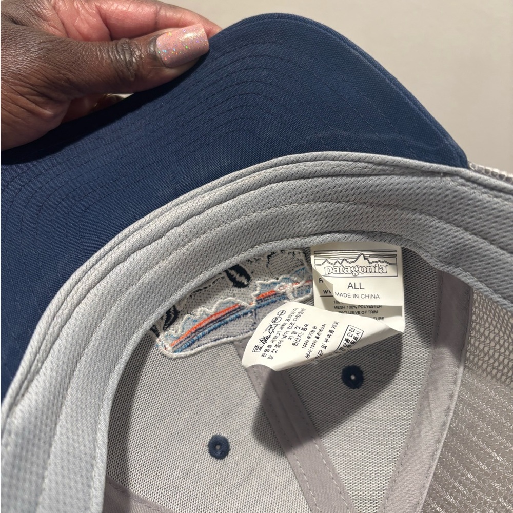 Patagonia Gray and Blue Buffalo Cap Baseball Cap Hat Unisex OS - Picture 6 of 7